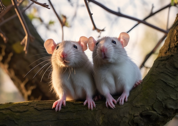 Uitzicht op een paar ratten