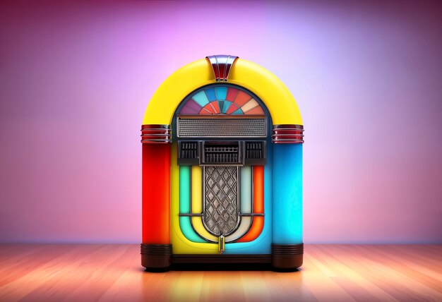 Uitzicht op een retro jukebox-muziekmachine