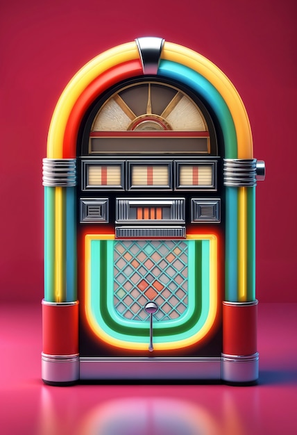 Gratis foto uitzicht op een retro jukebox-muziekmachine