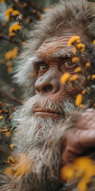 Gratis foto uitzicht op een sasquatch in de natuur in de open lucht