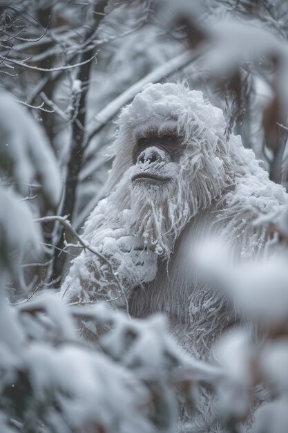 Uitzicht op een sasquatch in de natuur in de open lucht