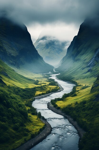 Uitzicht op een spectaculair natuurlandschap