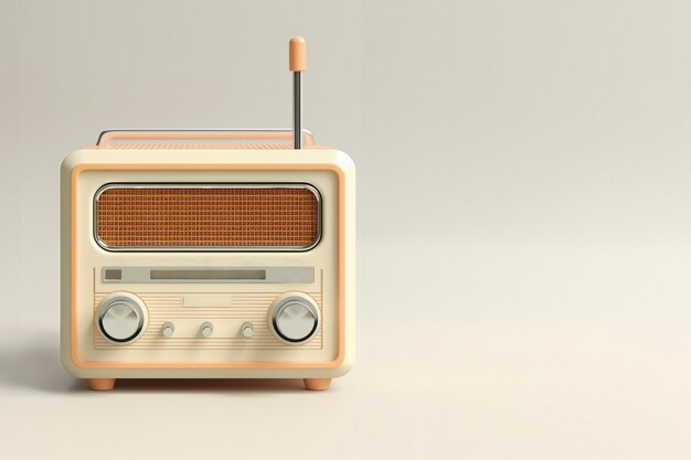 Uitzicht op een vintage radioapparaat in noten