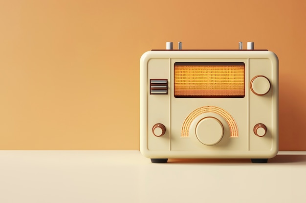Uitzicht op een vintage radioapparaat in noten