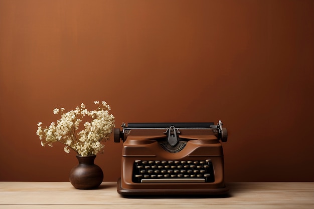 Gratis foto uitzicht op een vintage schrijfmachine in noten