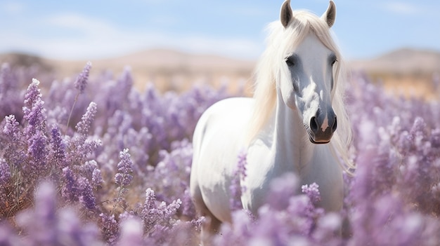 Uitzicht op een wild paard