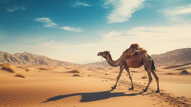 Uitzicht op een wilde kameel