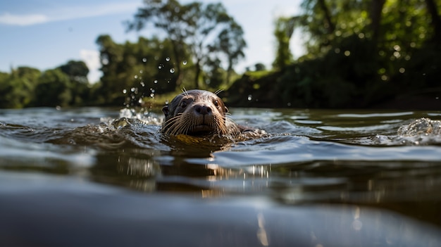 Gratis foto uitzicht op een wilde otter