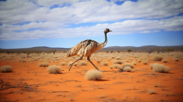 Uitzicht op een wilde struisvogel