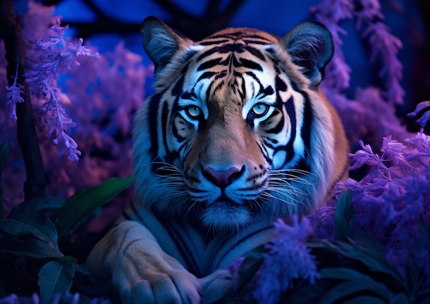 Uitzicht op een wilde tijger in de natuur
