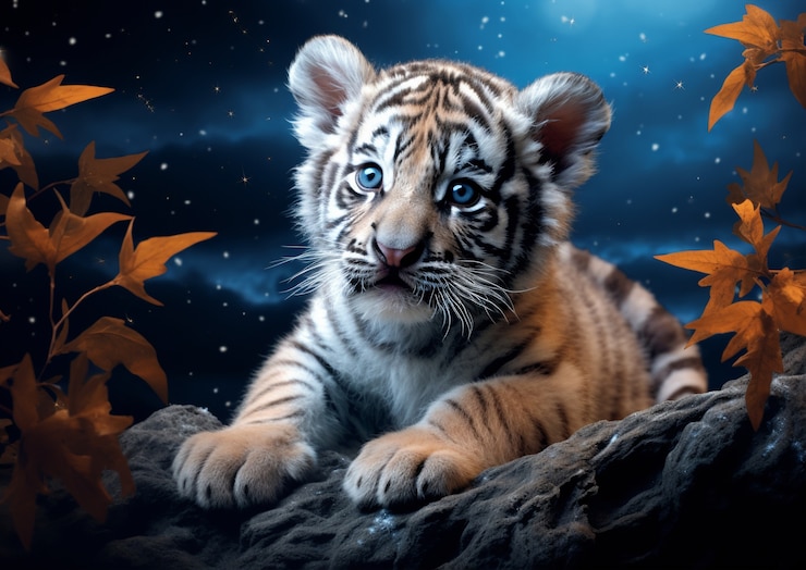 Gratis Foto uitzicht op een wilde tijgerwelp
