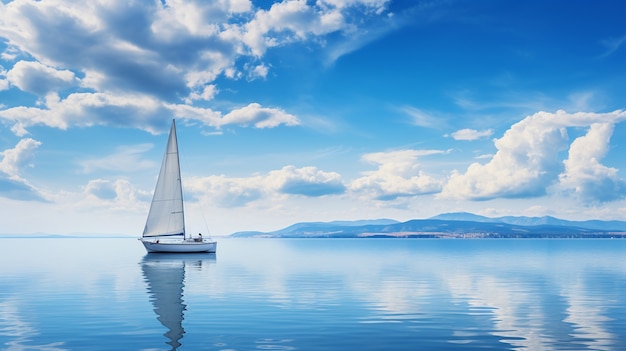 Gratis foto uitzicht op een zeilboot op het water