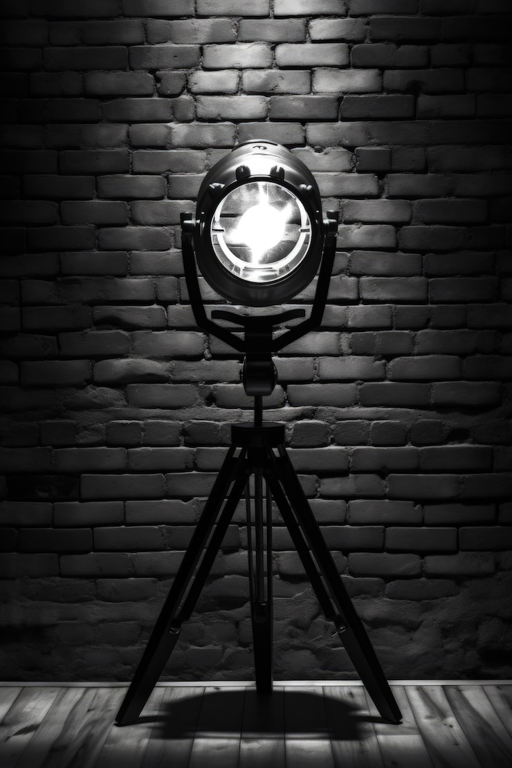Gratis Foto uitzicht op een zwart-wit lichtprojector voor het theater