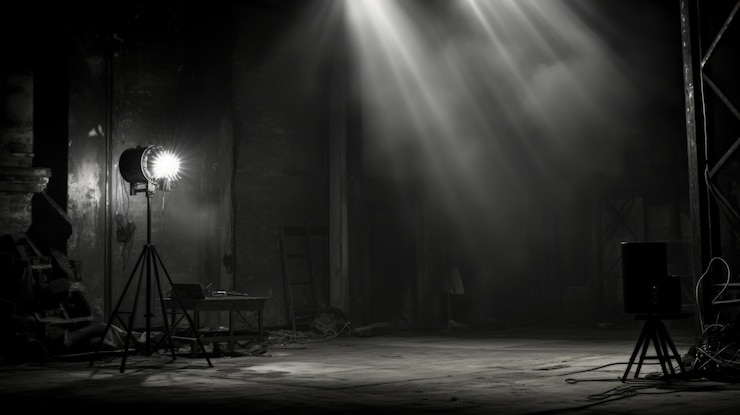 Gratis Foto uitzicht op een zwart-wit lichtprojector voor het theater