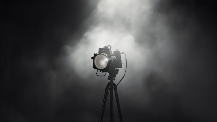 Gratis Foto uitzicht op een zwart-wit lichtprojector voor het theater