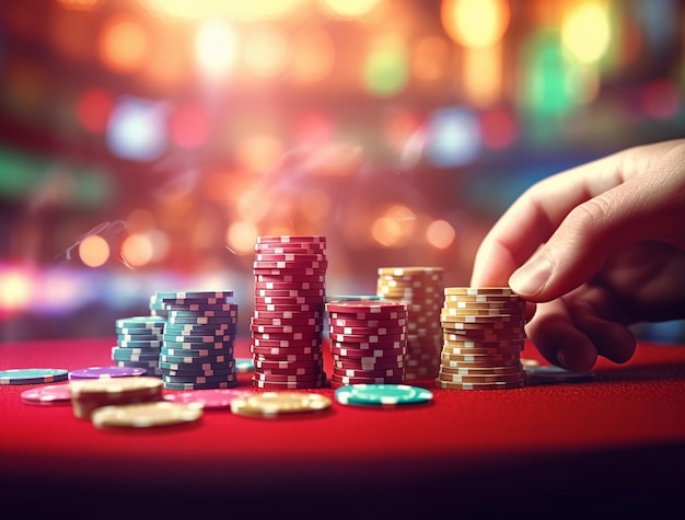 Gratis foto uitzicht op gokchips van het casino