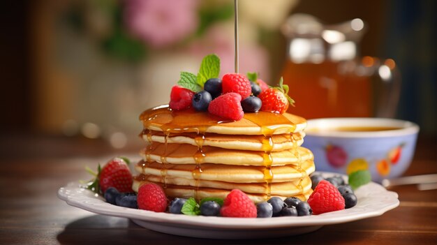 Uitzicht op heerlijke pannenkoeken