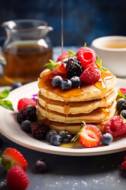 Uitzicht op heerlijke pannenkoeken