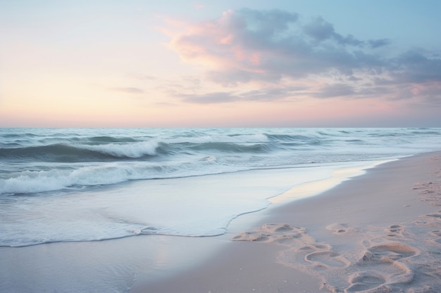 Uitzicht op het strand met oceaanwater