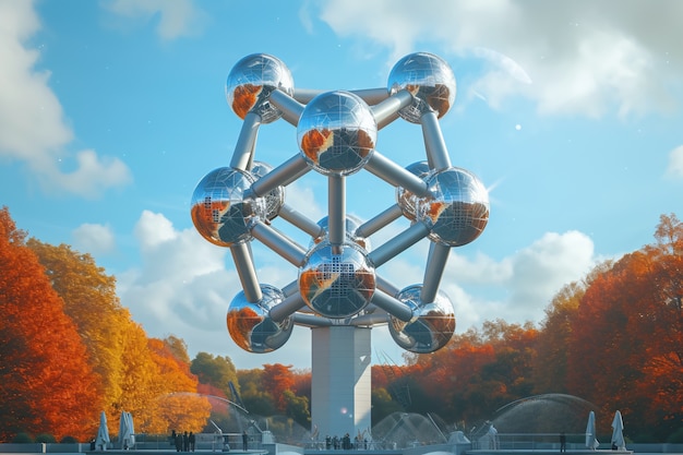 Uitzicht op het wereldmonument ter viering van de werelderfgoeddag