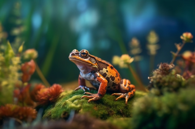 Uitzicht op kikker in de natuur