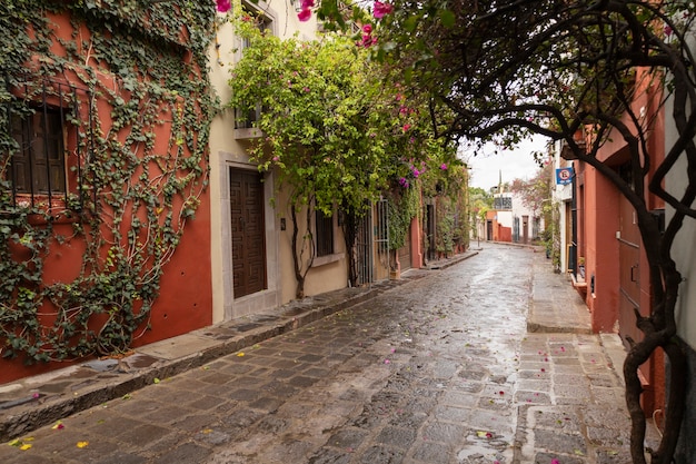 Uitzicht op kleurrijke mexicaanse stedelijke architectuur