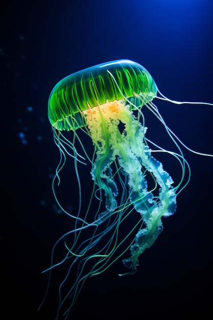 Uitzicht op majestueuze kwallen in de oceaan