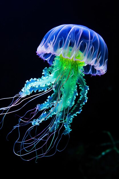 Uitzicht op majestueuze kwallen in de oceaan