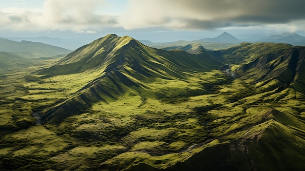 Uitzicht op natuurlandschap met bergen