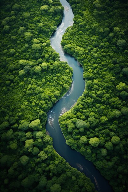 Uitzicht op natuurlandschap met rivier