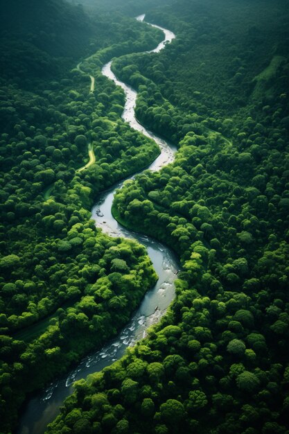 Uitzicht op natuurlandschap met rivier