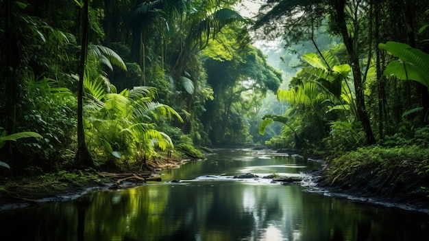 Uitzicht op natuurlandschap met rivier