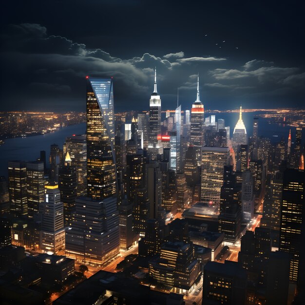 Uitzicht op New York City's nachts