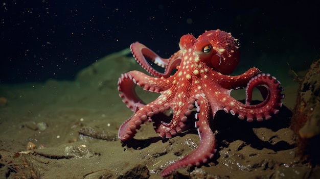 Uitzicht op octopus in zijn natuurlijke onderwaterhabitat