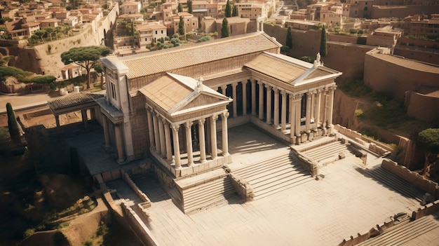 Uitzicht op oude Romeinse gebouwen