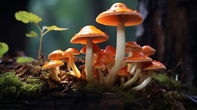 Gratis foto uitzicht op paddenstoelen die in de natuur groeien