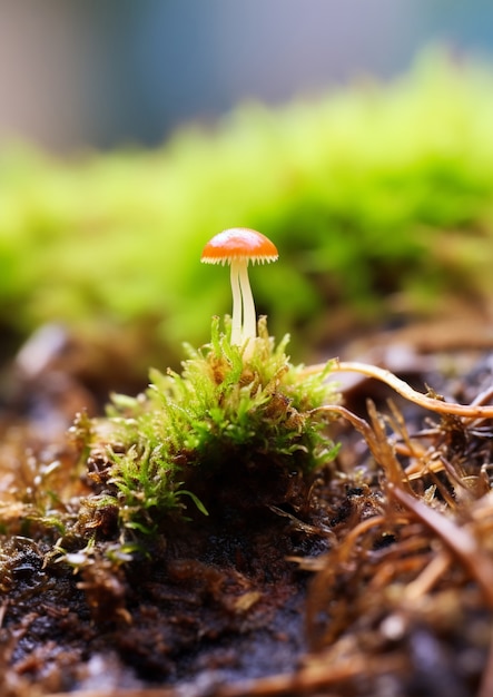 Gratis foto uitzicht op paddenstoelen die in de natuur groeien