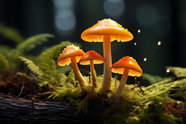 Gratis foto uitzicht op paddenstoelen die in de natuur groeien