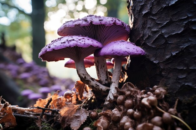 Uitzicht op paddenstoelen in de natuur