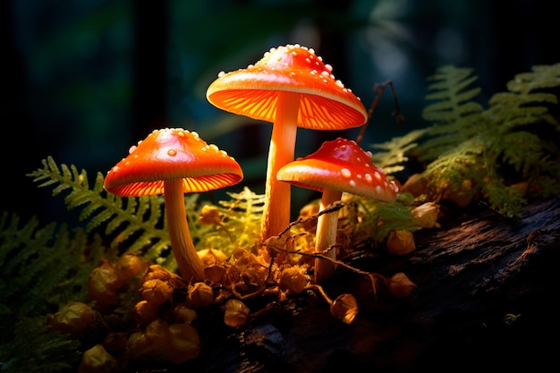 Uitzicht op paddenstoelen in de natuur