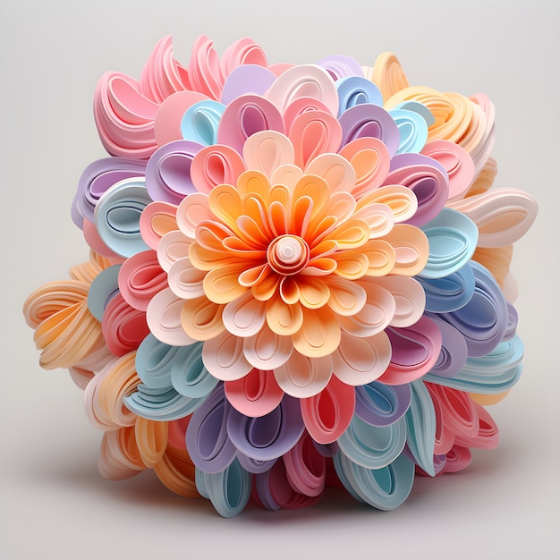 Uitzicht op prachtige abstracte 3D-bloem