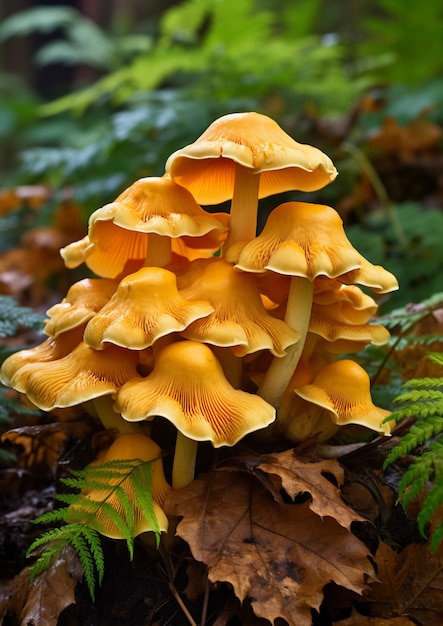 Uitzicht op prachtige paddenstoelen