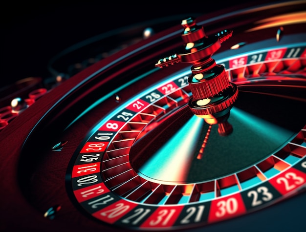 Uitzicht op roulette in een casino