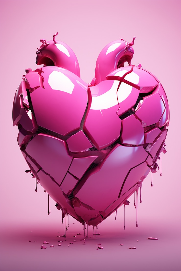 Gratis Foto uitzicht op roze gebroken hart