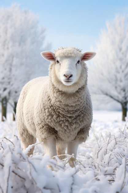 Gratis foto uitzicht op schapen die buiten in de natuur grazen