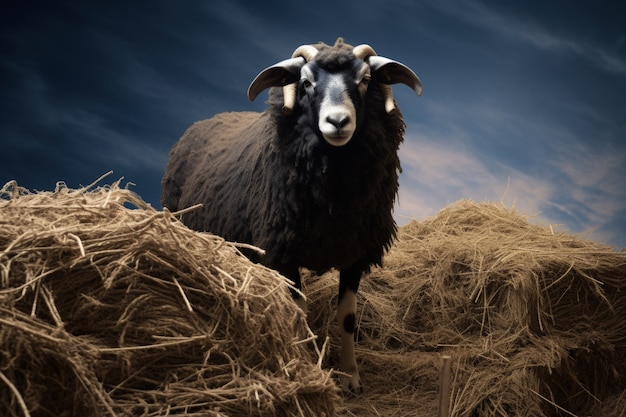 Uitzicht op schapen in de natuur