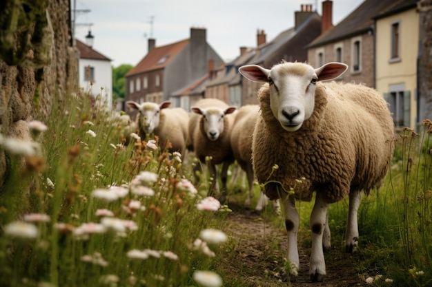 Gratis foto uitzicht op schapen in de natuur