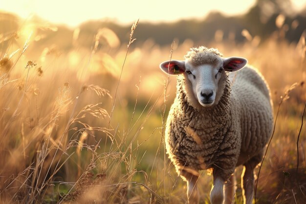 Uitzicht op schapen in de natuur