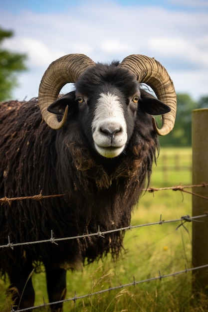 Uitzicht op schapen in de natuur