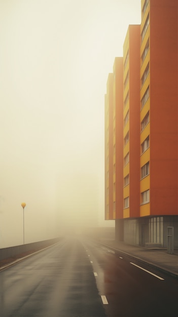 Gratis foto uitzicht op stadsarchitectuur met mist